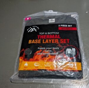 Max Adams Black Thermal Base Layer Set Size Small New